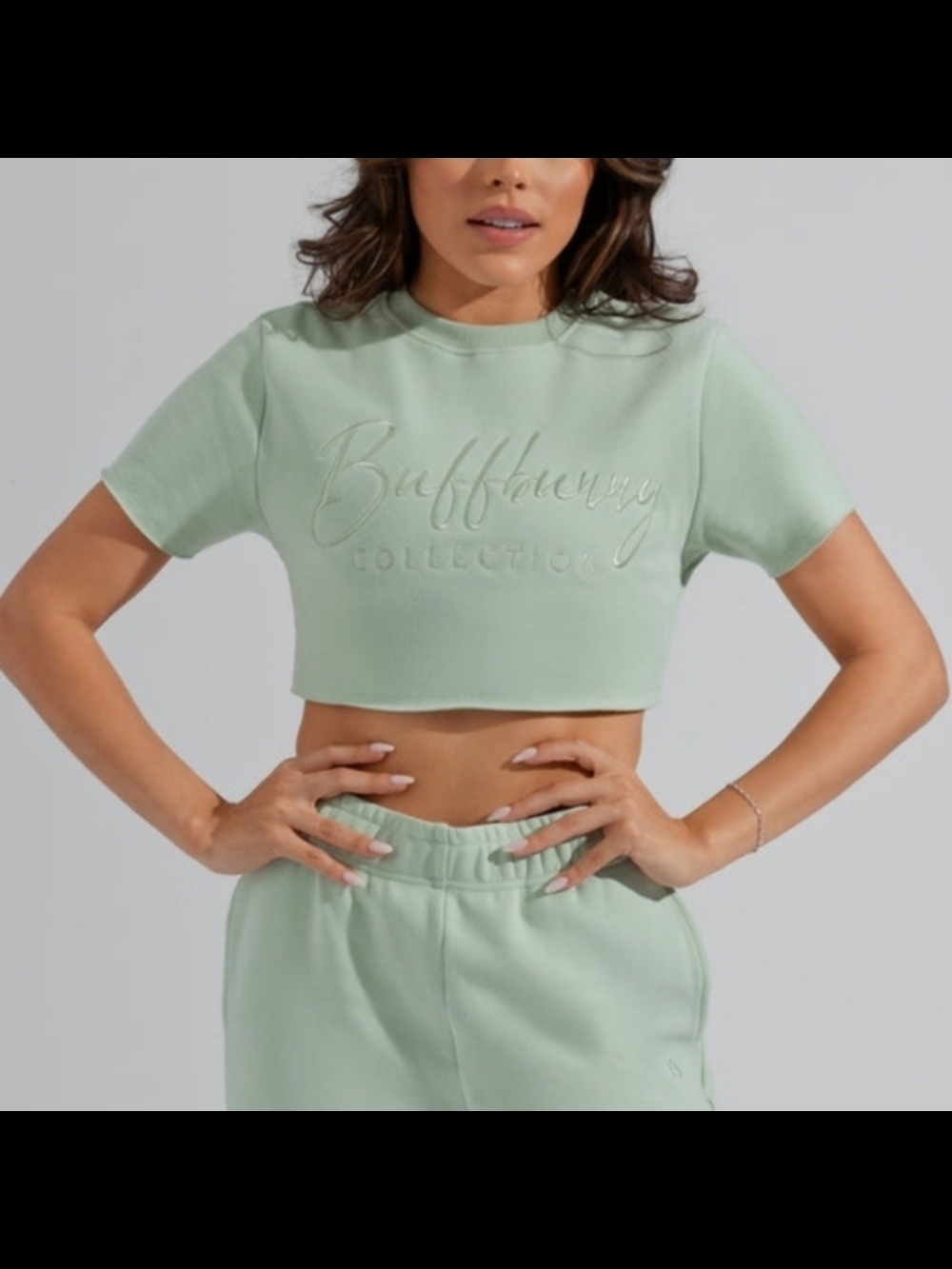 BuffBunny Cloud Crop Tee - Mint Mojave